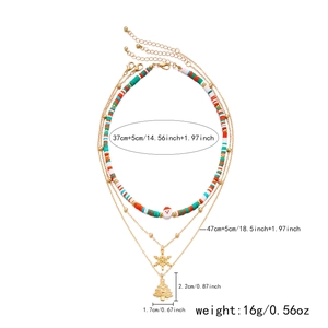 Detailed view of layered Christmas choker with Santa pendant and size specifications