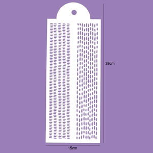 Detail of 39x15cm cake stencil with hollow dot and line patterns for pastry decorating