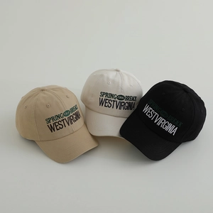 Kids Baseball Cap Cotton Blend Vintage Letter Embroidery Sun Protection Outdoor Adjustable Hat For Toddler And Children