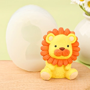 Cute lion silicone mold for DIY cake pudding mousse and handmade plaster ornaments