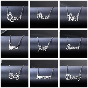Collier Pendentif Nom Lettre Personnalisé en Acier Inoxydable 304 pour Femme Bijoux Choker Alphabet Poli Cadeau Quotidien