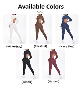 Color options for the backless long sleeve yoga bodysuit in multiple solid sport colors