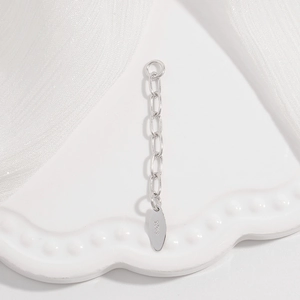 S925 sterling silver teardrop extension chain for DIY necklaces and bracelets