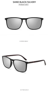 Detailed view of matte black square sports sunglasses with silver mirrored lenses