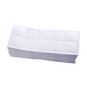 Bulk pack of white rectangular adhesive necklace cards with grid design for jewelry packaging