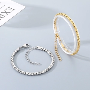 Collana E Bracciale In Acciaio Inossidabile Con Catena A Grano Gioielli Regolabili Placcati Sottovuoto Per Uomo Donna Stile Ins Alla Moda
