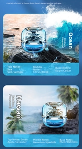 Detailed olfactory notes for solar car aroma diffuser in Ocean and Hawaii scents