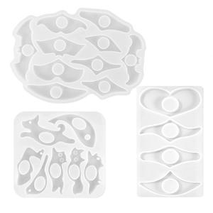 Translucent resin molds for DIY book page holders in cat, bat and heart shapes