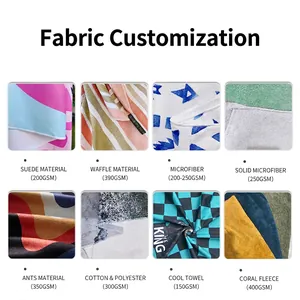 Quick-dry microfiber beach towel fabric samples with various textures and weights