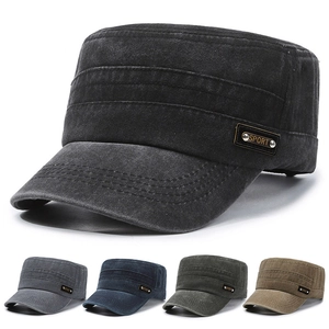 Washed Cotton Cadet Cap Distressed Military Hat Adjustable Outdoor Sun Protection Vintage Style For Men