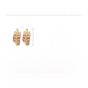 Detailed size chart for 18K gold plated hoop earrings with rainbow cubic zirconia stones