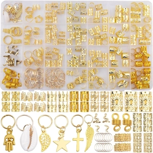 Dreadlock Hair Accessories Alloy Metal Braid Rings Pendants Star Cross Leaf Shell Wing Hamsa Hand Jewelry Hair Styling Tools