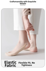 Detail of nude ultra-low cut invisible socks with high elasticity and anti-slip heel strap