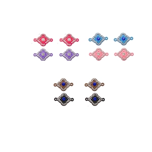 Colorful alloy heart pendants with rhinestones for DIY jewelry making accessories set