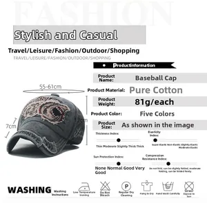 Detailed sizing chart and washing guide for the vintage cotton shark patch baseball cap