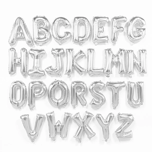 Komplettes Set silberner Buchstaben-Folienballons von A bis Z für Partydekorationen