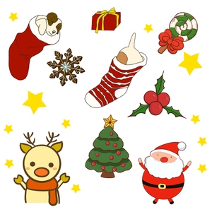 Christmas wall decals with Santa, reindeer, and tree for bedroom and living room decor