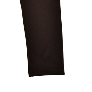Close-up of the knitted fabric texture and detailed stitching on the black sleeve cuffs
