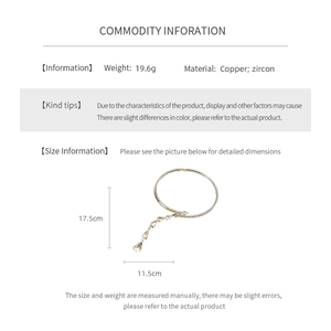 Detailed spec sheet showing a silver copper zircon water drop pendant with size dimensions