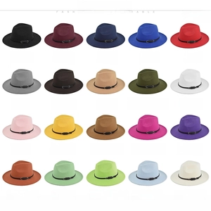 Grid display of BF170 wide brim wool felt fedora hats in twenty diverse color options