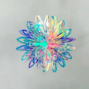 Hängende 3D-Blumendekoration mit Regenbogenfolie für Weihnachten und Hochzeitsfeiern