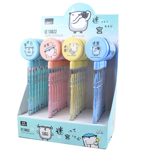 Lantu 32-piece box of non-sharpening maze pencils in four assorted pastel colors