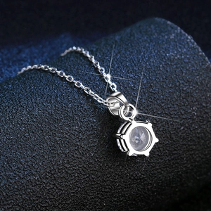 Classic 925 sterling silver solitaire necklace featuring 1-carat moissanite pendant