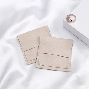 Microfiber Suede Jewelry Packaging Bag Envelope Flap Square Small Storage Pouch For Rings Earrings Jewelry Packaging