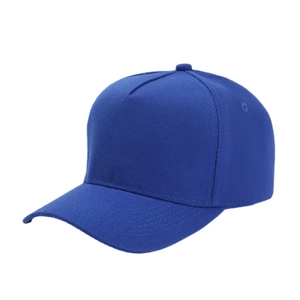 Classic royal blue mesh baseball cap with curved visor and breathable cotton fabric