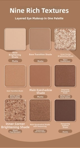Paleta de sombras de ojos chocolate de nueve colores con tonos mates y brillantes