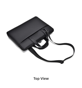 Slim 16-inch waterproof laptop bag featuring reinforced handles and adjustable shoulder strap