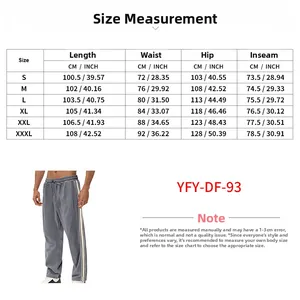 Detailed size chart for men's corduroy trousers with waist and length measurements