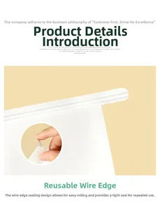 Detail of white pastry bag showing the tin tie closure system for secure sealing