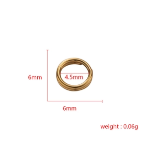 6mm golden stainless steel double jump ring for DIY jewelry making with dimensions