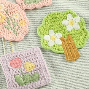 Water-soluble floral embroidery patches for DIY clothing accessories and hairpins