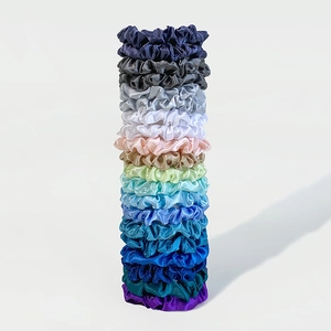 Satin Hair Scrunchies Elastic Hair Ties Satin Solid Color Elegant No Crease Hair Accessories For Women Girls