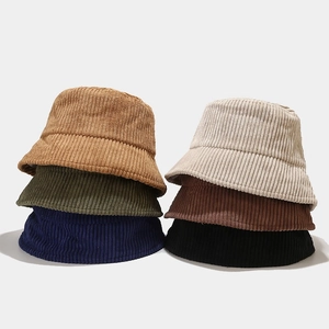 Chapeau Bob En Velours Côtelé Rétro Couleur Unie Pliable Protection Solaire Extérieur Pour Femmes Hommes