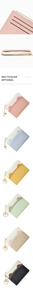 Close-up of PU leather card holder showing lychee texture and various color options
