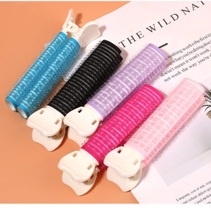 Set of five colorful plastic hair root clips for volumizing bangs with velcro texture