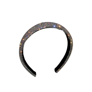 Sparkling rainbow crystal headband with full rhinestones on a thick padded band