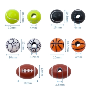 DIY acrylic sports ball beads set including basketball soccer and football for jewelry making