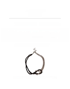 Detailed size chart for the knotted bead double-layer choker necklace with alloy and glass