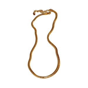 Minimalistische vergoldete Schlangenkette Choker Halskette im geometrischen Stil für Damen