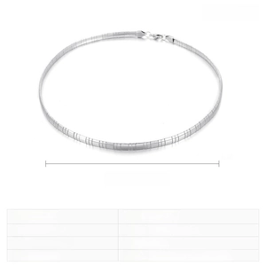 Collier maille serpent plate en acier inoxydable avec détails de 450mm de long