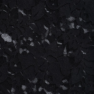 Macro shot of black lace fabric showing intricate floral texture and sheer mesh mesh patterns