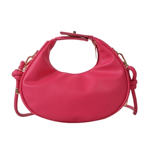 Sac à main croissant rose fuchsia en similicuir avec bandoulière à nœud élégante
