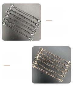 Black and rose gold alloy lobster clasp extension chains for necklace jewelry diy