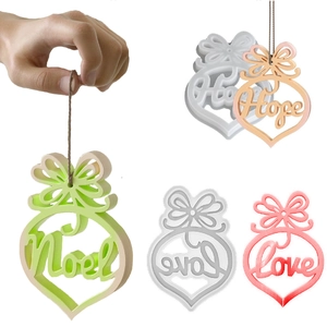 Heart Shape Silicone Mold With Bowknot And Lettering Design For DIY Resin Pendant Fondant Cake Decoration Holiday Gift
