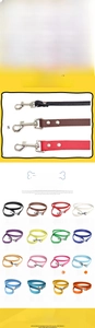 Detail of multi-color PU leather pet leashes with durable alloy swivel hook buckles