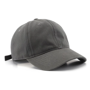 Classic dark grey cotton baseball cap with adjustable strap and vintage washed design